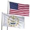 USA and Rhode Island 3x5ft Flag Bundle Set - Printed