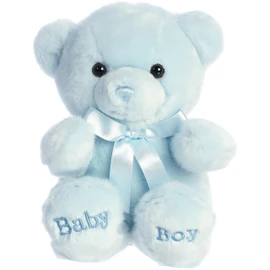 Aurora® Snuggly Comfy™ Bear Baby Stuffed Animal - Comforting Companion - Imaginative Play - Blue 9 Inches