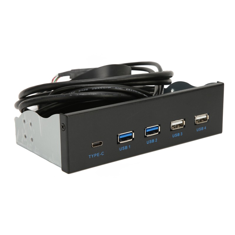 5.25 Inch Media Dashboard 2xUSB3.0 2xUSB2.0 1xType C 10Gbps High