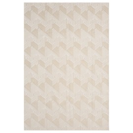 Abani Regal Cream Area Rug - 6 x 9 - for Living Room, Bedroom - Cream Washable Tone-on-Tone Geometric Cube Design - Soft, Durable