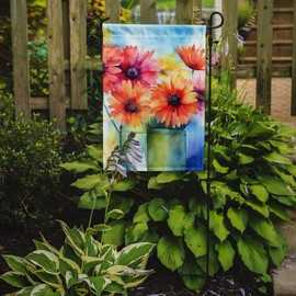 Caroline's Treasures Gerbera Daisies in Watercolor Garden Flag Mailbox Flag Decorative Yard Flag Banner Outside Patio Artwork Yard Flower Beds, Garden Size, Multicolor