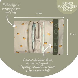 DELOA ® Nappy Bag for on the Go with Lots of Space - Small Changing Bag, Baby Nappy Organiser (Lemons)