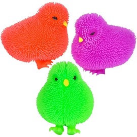 Mini Chicken Puffer Rubber Duck Toy Duckies for Kids, Stress Reliever Toy for Kids, Bath Ducky, Birthdays, Baby Showers, Summer Beach and Pool Activity, 1.75" (6-Pack)