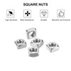 sourcing map M5-0.8x4 Square Nuts, 304 Stainless Steel Coarse Thread