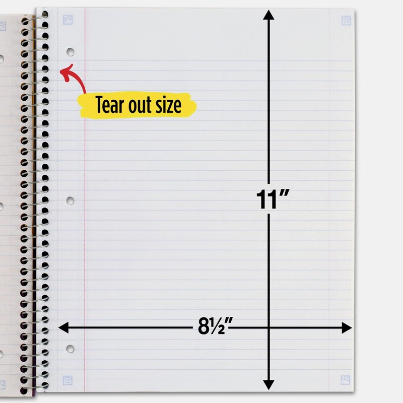 Five Star Spiral Notebook + Study App, 3 Subject, College