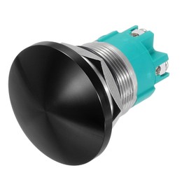 METALLIXITY 1PCS 10A 22MM 7/8" Momentary Mushroom Head Push Button Switch 12V 24V 120V 250V AC Black 2NO Waterproof IP65 SPST Domed Round 4 Screw Foot Switch