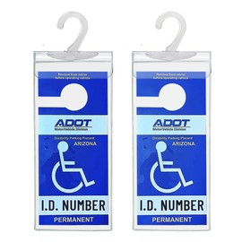 Handicap Placard Holder for Auto, Small Size Ultra Transparent Handicapped Placard Holder, Handicap Parking Sign Holder with Large Hanger by Tbuymax (Set of 2)