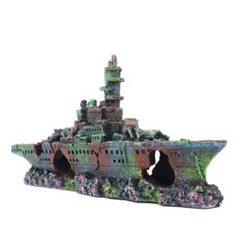 Ulifery Little Aquarium Shipwreck Sunken Pirate Ship Mini Boat Fish Tank Decorations for Betta