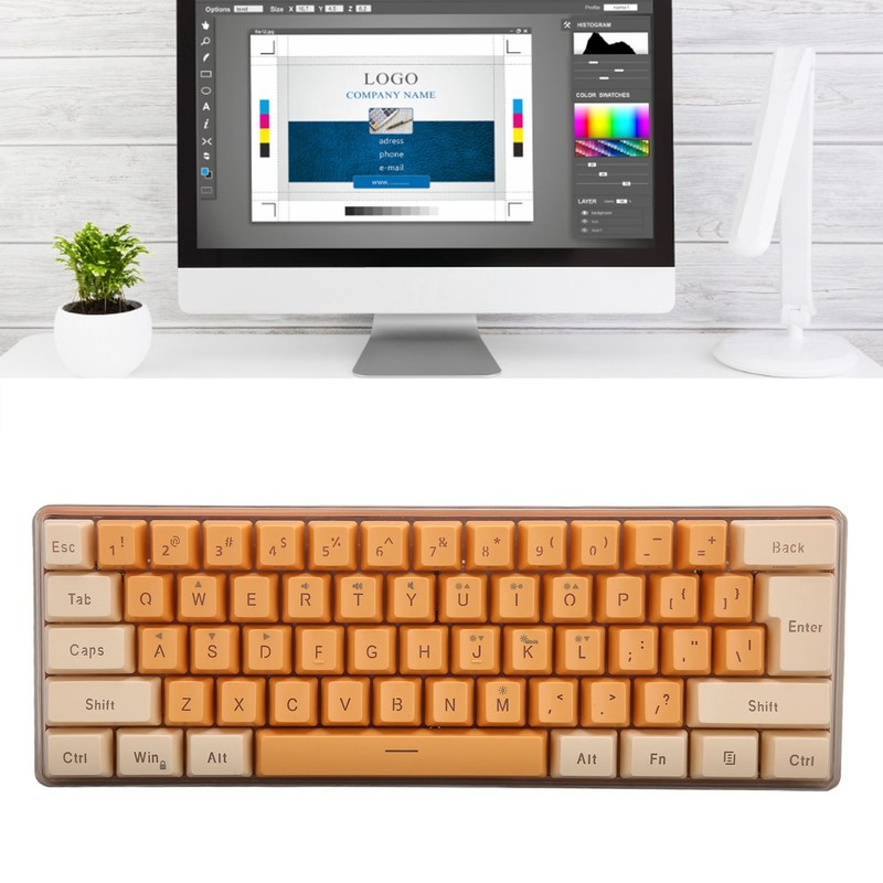 Gaming Keyboard USB 61 Keys Contrast Color RGB Light Key