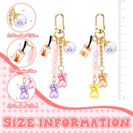 Ecally Cute Resin Bear Keychain Macaron Bear Keychains Candy Pendant Jewelry Gift Bag Key Ring Accessories for Girls Women (Orange Yellow, Purple Pink)