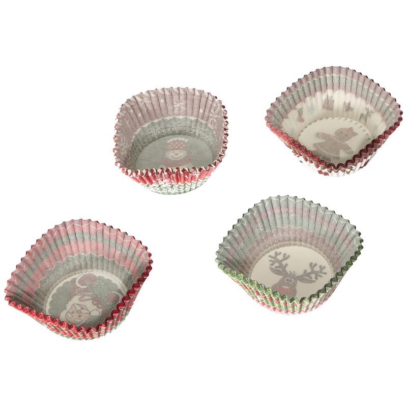 Ibili 735911 Set 100 Kapseln Nudelholz Weihnachten 4 Modelle Papier