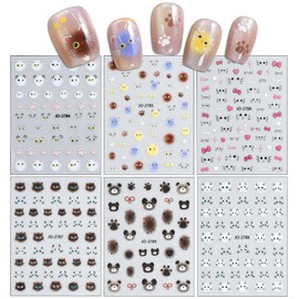 CHANGAR Cute Cat Nail Art Stickers Cute Cat Emoticon Nail Art Decals Cat Face Designs Nail Sticker for Girls Women Manicure Decoration DIY Accessories