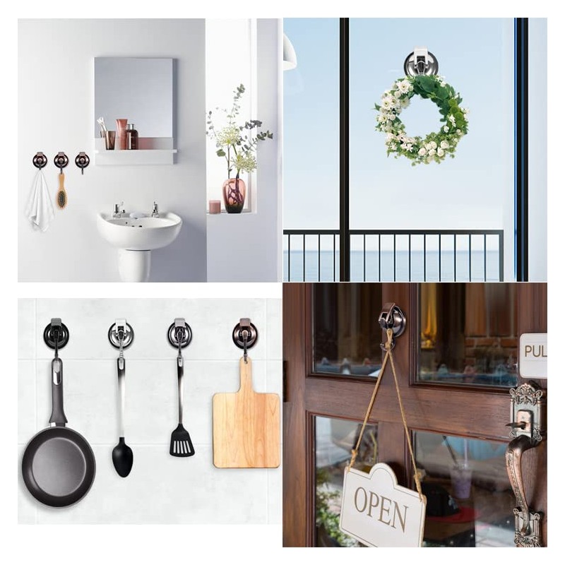 Apkhgtb Suction Cup Hooks for Shower, Bathroom, Kitchen, Glass Door,