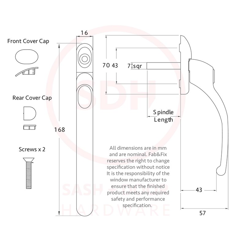 Timber Series Connoisseur MK2 Inline Locking Espag Window Handle -