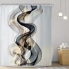 Riyidecor Abstract Black Gold Shower Curtain 60Wx72H Inch Modern Luxury