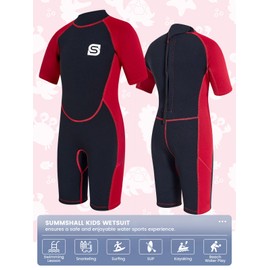 Summshall Kids Wetsuit for Boys & Girls, 2.5mm Neoprene Wetusits with UV50+ Protection – Keep Warm, Soft & Stretchy Wet Suit for Swimming, Snorkeling & Surfing