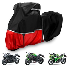 Motorcycle Cover Waterproof 420D Oxford Cloth Motorcycle Cover Easy to Clean Tear-Resistant Suitable for Outdoor Protection Suitable for Kawasaki Ninja 400 500 650 Z900 Zx6r (No Trunk) Models