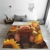 Turamurra Cute Sunflower Pig Blanket Cartoon Animal Throw Blanket for