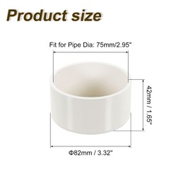 QUARKZMAN Pack of 2 PVC Pipe End Caps, 3 Inch Furniture Quality Pipe End Caps Plug Adapter Pipe Plug Socket Fittings for Sewer Pipe Connections, Garden DIY, White