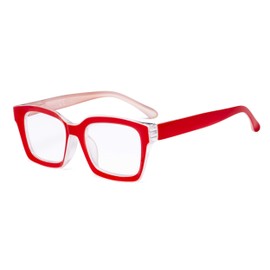 Eyekepper Ladies Reading Glasses - Oversized Square Design Readers for Women Red