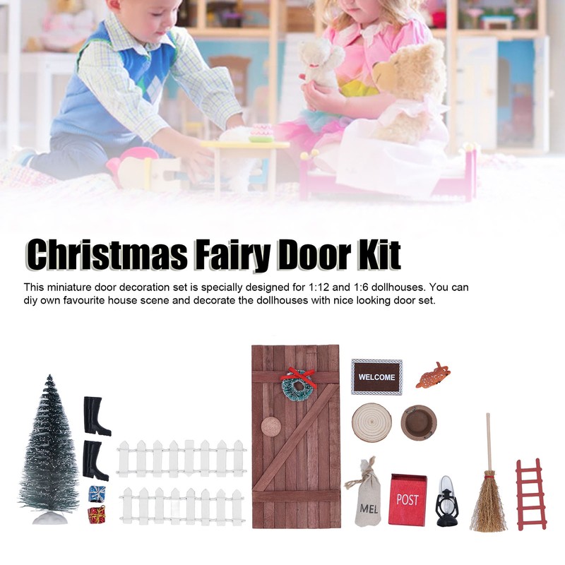 1/12 1/6 Christmas Fairy Door Kit Crafted Exquisite Cute Colourful