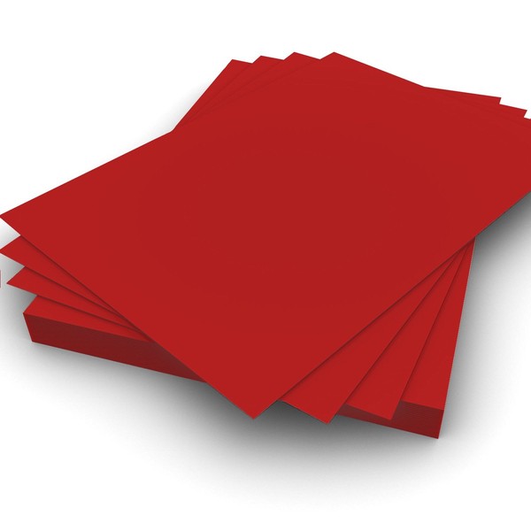 Party Decor A5 100gsm Plain Red smooth paper Pack of 500 Perfect for Printing on and general office use