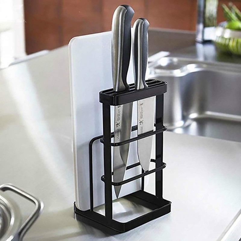 VANRA Metal Steel Cutting Board Holder Knife Block Kitchen Organizer