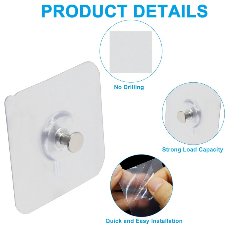 SOVNSG Adhesive Picture Hooks, 15 Pcs, 33 lbs Max Load