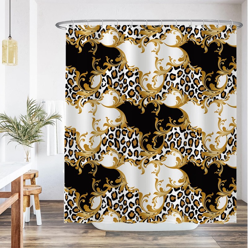 Ulticool Shower Curtain - Panther Leopard Chic - 180 x