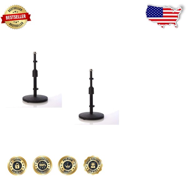 Versatile Desktop Microphone Stand with Cable Clip, Adjustable Height Included