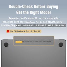 Fintie Case Compatible with MacBook Pro 14 Inch (2024-2021) A3112 A3401 A3185 A2992 A2918 A2779 A2442 M4 M3 M2 M1 Pro/Max, Protective Case Compatible with MacBook Pro 14 Inches, Glittering Blue