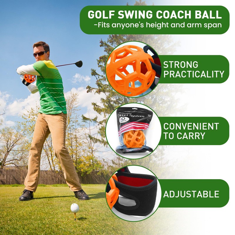 FINGER TEN Golf Swing Trainer Impact Smart Ball with Adjustable