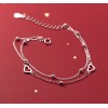Unbranded 925 Silver Tone Double Layers Heart Ball Beads Link