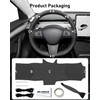 Belinous Leather Steering Wheel Cover Lace Up, Genuine Leather Hand