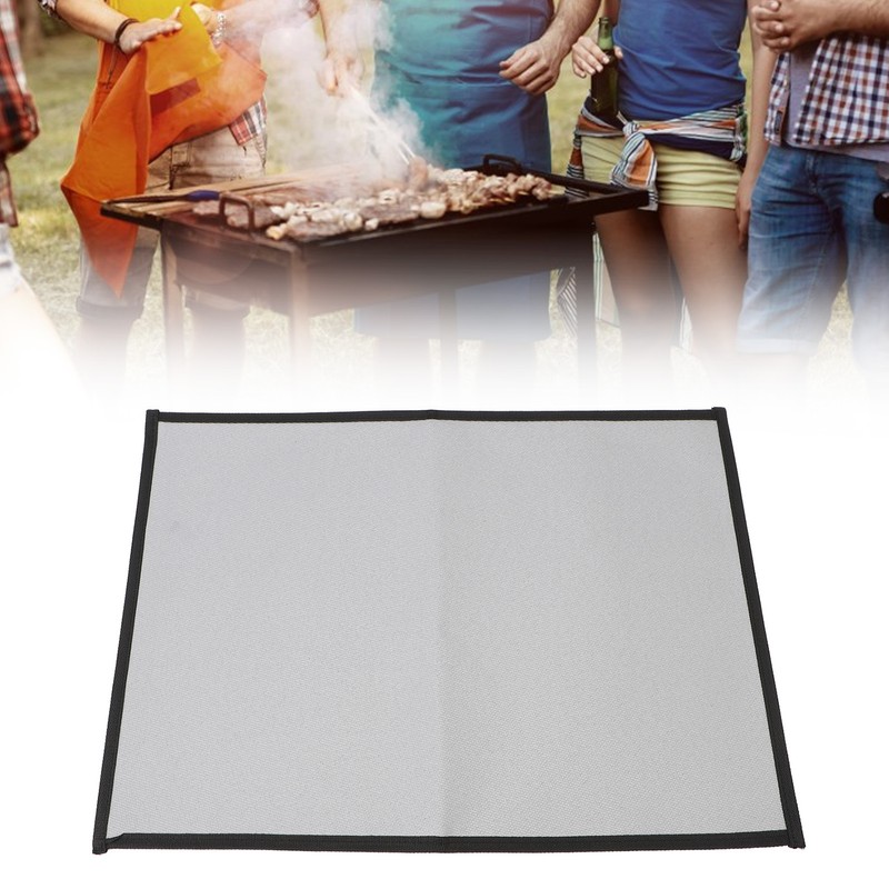 Fireproof Grill Pad Fiberglass Cloth Heat Resistant Foldable Square Fire