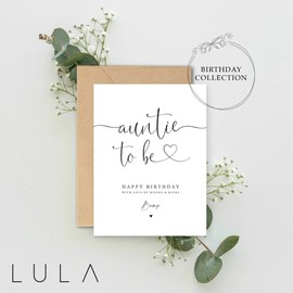 Happy Birthday Auntie to be Card from Bump with envelope, Aunt to be, Happy Birthday Auntie, Auntie to be Birthday Card, Birthday Card Bump