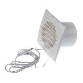 LIRAST Diameter 100 mm White Bathroom Fan with Power Plug - Fan for Efficient Ventilation in the Bathroom Kitchen Toilet