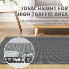 Ivissy Braided Runner Rug 3x14 Ft Washable Runners for Hallways Non Slip Rubber Backed Kitchen Runners Cotton Long Entryway Runner Indoor, Woven Carpet for Hall Stair Entryway, Dark Grey/Grey