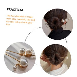 Baluue Hair Sticks for Women 2 Pack Pearl Hair Pins Hair Accessories for Updo Casual Wedding and Party