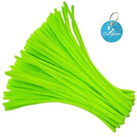 Carykon 100 Pieces Fuzzy Chenille Stems Pipe Cleaners for Arts and Crafts (Light Green)