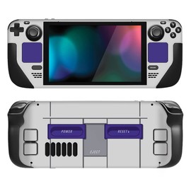playvital Full Set Protective Skin Decal for Steam Deck LCD, Custom Stickers Vinyl Cover for Steam Deck OLED - Classics SNES Style