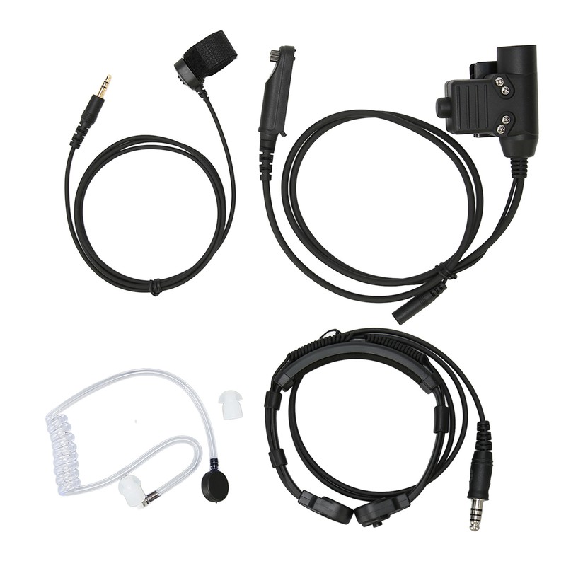 Throat Mic Headset 7.1mm Plug with PTT Adapter Push to
