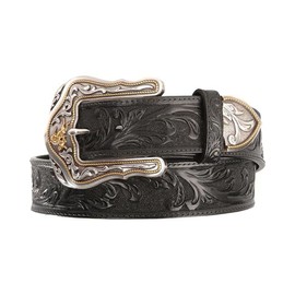 Tony Lama Men's Westerly Ride Leather Belt Reg And Big Black 44