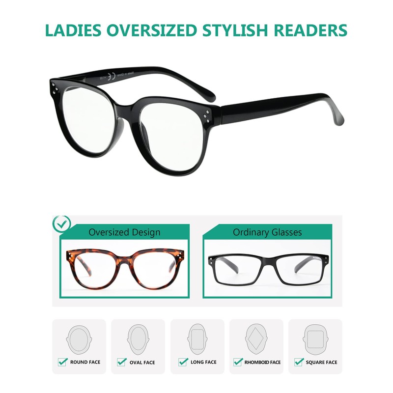 Eyekepper - anteojos de lectura resistentes de gran tamaño para