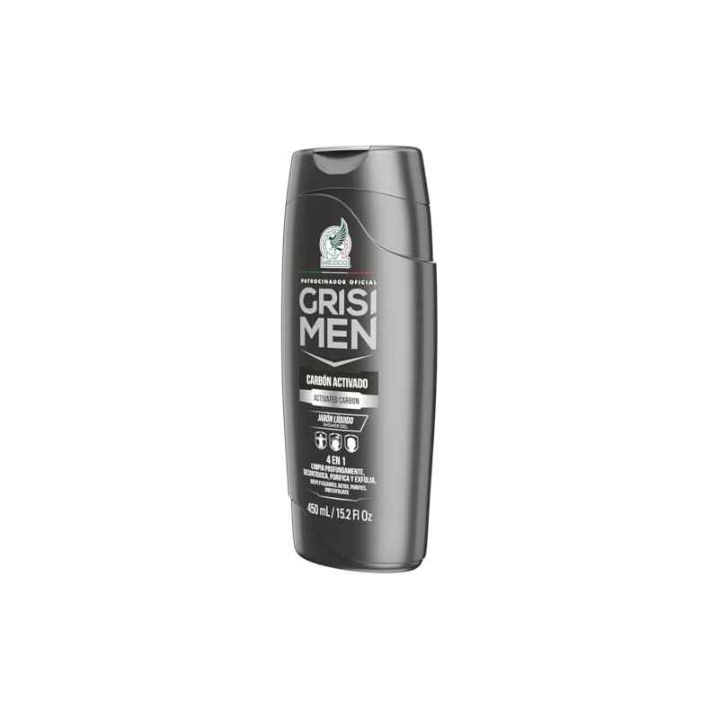 AAZV Grisi Hombre Shower Gel Carbon Activado 450 Ml, 1