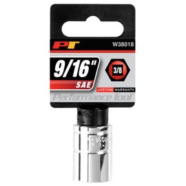 Performance Tool W38018 6-Point Socket, 3/8-Inch Drive, 9/16