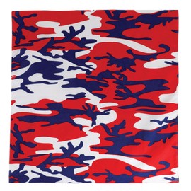 Rothco Camo Bandana - 22" X 22", Red/White/Blue Camo