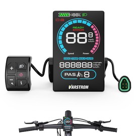 E-Bike Display-VD618 3.5" Color LCD Screen,IP66 Waterproof, Automatic Backlight&Headlight Ebike Speedometer & Computer with Type-C Charger Port for 36-72V Bafang CAN Protocol Mid-Drive Motor