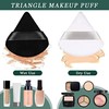 4Pcs Black Powder Puffs for Face Powder,Triangle Sponges for Makeup,Velour
