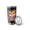 Kawaii tiger with cup and blanket Stainless Steel Insulated Tumbler
